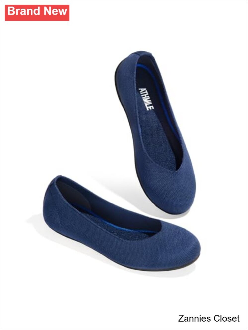 ✨ ATHMILE Women's Knit Ballet Flats Round Toe Slip-On Comfort Walking Shoes